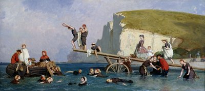 Bathing at Etretat by Eugene Modeste Edmond Lepoittevin